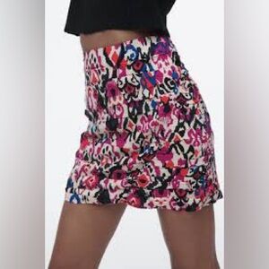 ZARA DRAPED PRINTED SKIRT MULTICOLORED L